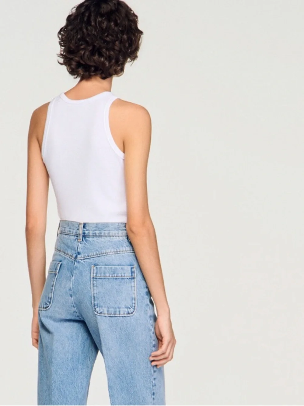 SANDRO High-Waist Wide-Leg Light Blue Jeans - Picture 16 of 17